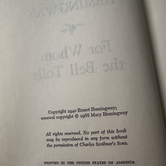 Vintage - 1968 Edition of “For Whom the Bell Tolls” - Picture 3 of 4